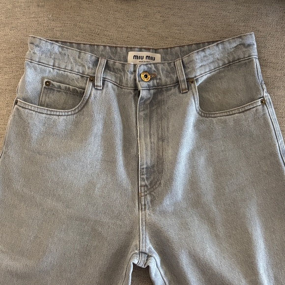Miu Miu Women’s Slouchy Jeans in Light Gray size 26 - Picture 1 of 4